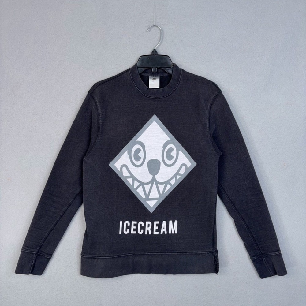 Icecream Sweatshirt Mens Small Black Dog Graphic Cones N Bones Skater Streetwear